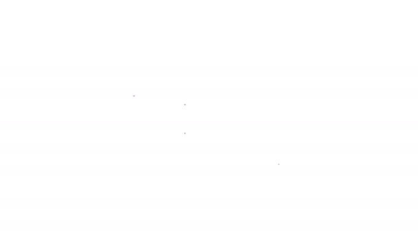Línea negra Icono del pecho de los cajones aislado sobre fondo blanco. Animación gráfica de vídeo 4K — Vídeos de Stock