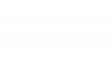 Siyah çizgi kürk standı simgesi beyaz arkaplanda izole edildi. 4K Video hareketli grafik canlandırması