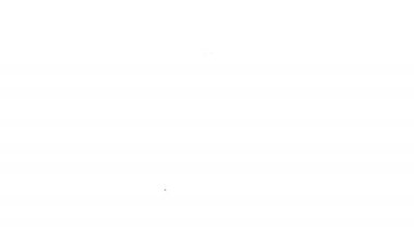 Beyaz arkaplanda siyah çizgi ayna simgesi izole edildi. 4K Video hareketli grafik canlandırması