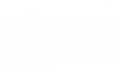 Siyah çizgi. Beyaz arka planda iki ya da bir kişi için büyük yatak. 4K Video hareketli grafik canlandırması