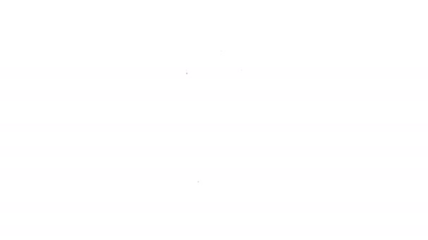 Linha preta Ícone de suporte de casaco isolado no fundo branco. Animação gráfica em movimento de vídeo 4K — Vídeo de Stock