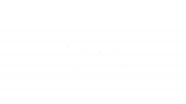 Černá čára Velká postel pro dvě nebo jednu osobu ikonu izolované na bílém pozadí. Grafická animace pohybu videa 4K — Stock video