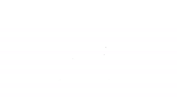 Linea nera Icona della poltrona isolata su sfondo bianco. Animazione grafica 4K Video motion — Video Stock