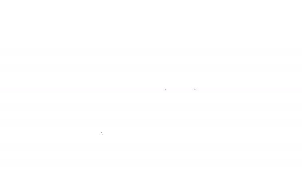 Línea negra Icono de armario aislado sobre fondo blanco. Animación gráfica de vídeo 4K — Vídeo de stock