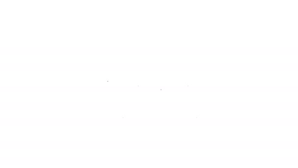 Linha preta Cama grande para dois ou um ícone de pessoa isolado no fundo branco. Animação gráfica em movimento de vídeo 4K — Vídeo de Stock