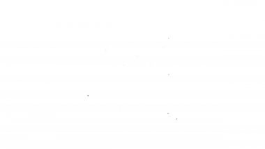 Beyaz zemin üzerinde siyah çizgi Oscilloscope sinyal dalga ikonu izole. 4K Video hareketli grafik canlandırması