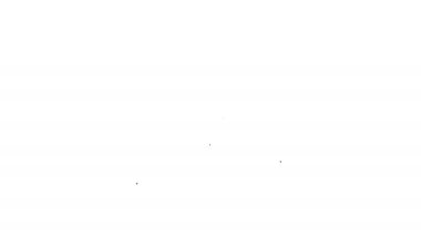 Siyah çizgi çevrimiçi video simgesi beyaz arkaplanda izole edildi. Oyun işaretli film şeridi. 4K Video hareketli grafik canlandırması