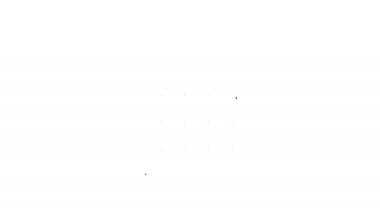 Siyah çizgi davul makinesi simgesi beyaz arkaplanda izole edildi. Müzik aletleri. 4K Video hareketli grafik canlandırması