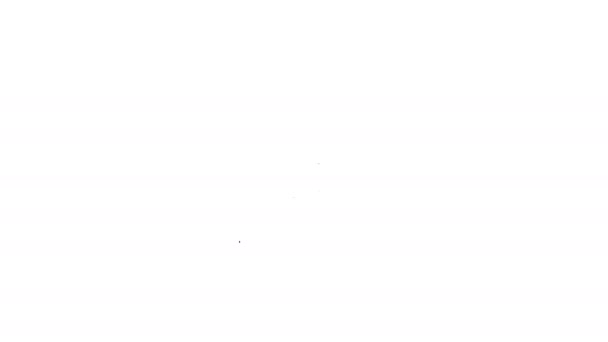 Línea negra Icono de servicio de streaming de música aislado sobre fondo blanco. Computación en la nube de sonido, transmisión de medios en línea, canción, onda de audio. Animación gráfica de vídeo 4K — Vídeo de stock