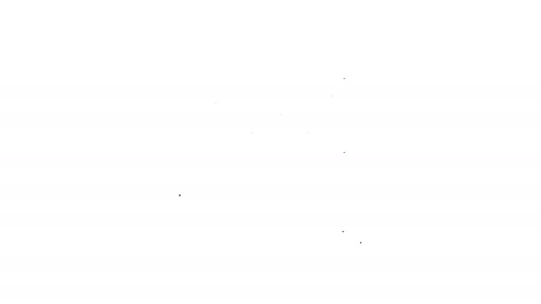 Beyaz zemin üzerinde siyah çizgi Oscilloscope sinyal dalga ikonu izole. 4K Video hareketli grafik canlandırması — Stok video