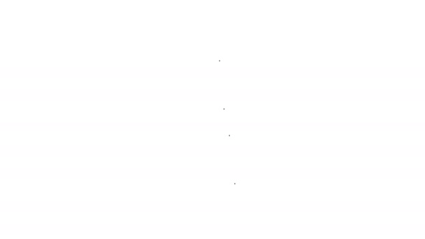 Linha preta Ícone da lista de reprodução de música isolado no fundo branco. Animação gráfica em movimento de vídeo 4K — Vídeo de Stock