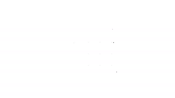 Μαύρη γραμμή Drum μηχανή εικονίδιο απομονώνονται σε λευκό φόντο. Μουσικός εξοπλισμός. 4K Γραφική κίνηση κίνησης βίντεο — Αρχείο Βίντεο