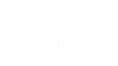 Siyah çizgi ses kriko simgesi beyaz arkaplanda izole edildi. Bağlantı ses ekipmanları için ses kablosu. Fiş kablosu. Müzik aleti. 4K Video hareketli grafik canlandırması