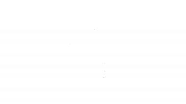 Siyah çizgi hoparlör sesi, ses sembolü, beyaz arkaplanda izole edilmiş medya müzik simgesi. 4K Video hareketli grafik canlandırması