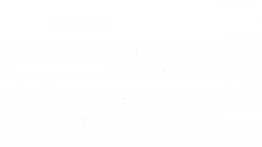 Siyah çizgi mikrofon simgesi beyaz arkaplanda izole edildi. Radyodaki mikrofondan. Sözcü işareti. 4K Video hareketli grafik canlandırması