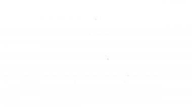 Siyah çizgi Stereo hoparlör simgesi beyaz arkaplanda izole edildi. Ses sistemi hoparlörleri. Müzik ikonu. Müzikal sütun hoparlörü. 4K Video hareketli grafik canlandırması