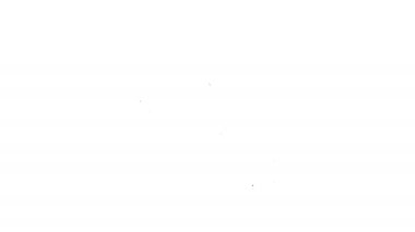 Siyah çizgi mikrofon simgesi beyaz arkaplanda izole edildi. Radyodaki mikrofondan. Sözcü işareti. 4K Video hareketli grafik canlandırması