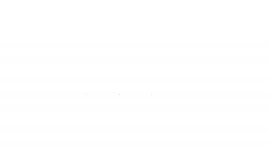 Siyah çizgi iş podyumu simgesi beyaz arkaplanda izole edildi. Eleman adaylığı tabelası. Kişi ödülü sembolü. 4K Video hareketli grafik canlandırması