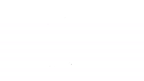 Zwarte lijn Audio jack pictogram geïsoleerd op witte achtergrond. Audiokabel voor aansluiting geluidsapparatuur. Stekkerdraad. Muziekinstrument. 4K Video motion grafische animatie — Stockvideo