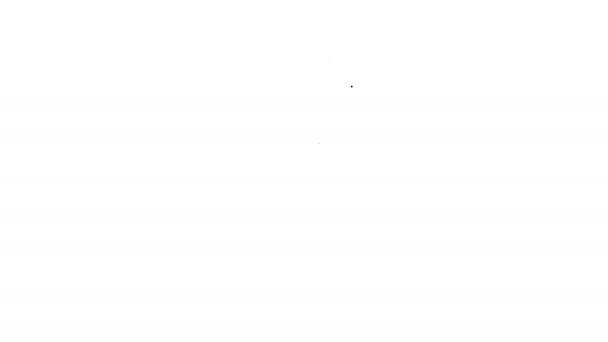 Linha preta Ícone do leitor de música isolado no fundo branco. Dispositivo de música portátil. Animação gráfica em movimento de vídeo 4K — Vídeo de Stock