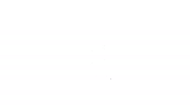 Fekete vonal Zene játékos ikon elszigetelt fehér háttérrel. Hordozható zenélő eszköz. 4K Videó mozgás grafikus animáció — Stock videók