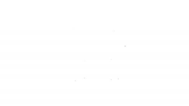 Zwarte lijn Koptelefoon pictogram geïsoleerd op witte achtergrond. Oortelefoons. Concept voor het luisteren naar muziek, service, communicatie en operator. 4K Video motion grafische animatie — Stockvideo