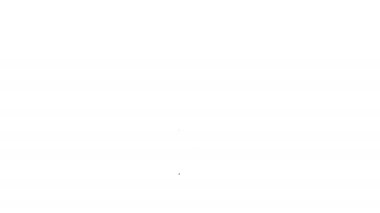 Siyah çizgi lambası ve vites simgesi beyaz arkaplanda izole edildi. Yenilik kavramı. İş fikri. 4K Video hareketli grafik canlandırması