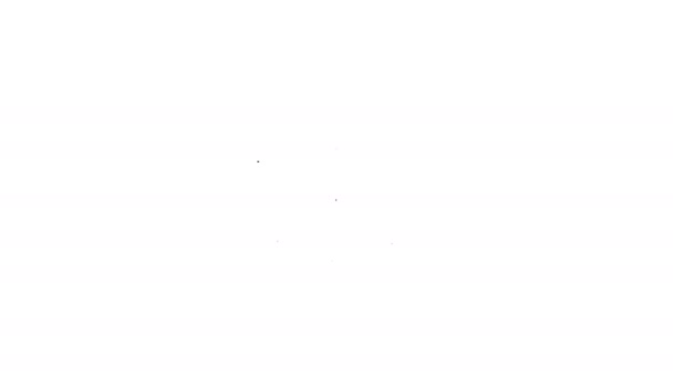 Línea negra Icono de blanco aislado sobre fondo blanco. Signo de tablero de dardos. Tiro con arco icono del tablero. Signo de tablero de dardos. Concepto de meta empresarial. Animación gráfica de vídeo 4K — Vídeo de stock