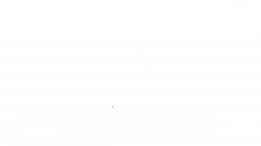 Bitiş bayrağı simgesine sahip siyah çizgi merdiveni beyaz arkaplanda izole edildi. Kariyer gelişimi konsepti. İş geliştirme kavramı. 4K Video hareketli grafik canlandırması