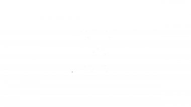 Siyah çizgi abaküs simgesi beyaz arkaplanda izole edildi. Geleneksel sayım çerçevesi. Eğitim işareti. Matematik okulu. 4K Video hareketli grafik canlandırması