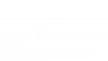 Beyaz zemin üzerinde siyah çizgi büyüteç ve veri analiz simgesi izole edildi. 4K Video hareketli grafik canlandırması