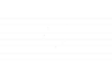 Siyah çizgi insan kaynakları simgesi beyaz arkaplanda izole edildi. İnsan kaynakları yönetimi kavramı, profesyonel personel araştırması, baş avcı işi. 4K Video hareketli grafik canlandırması