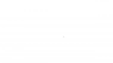 Beyaz arka planda siyah çizgi bisiklet sproket kolu simgesi izole edildi. 4K Video hareketli grafik canlandırması