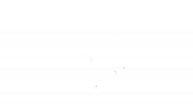 Siyah çizgi bisiklet tekeri simgesi beyaz arkaplanda izole edildi. Bisiklet yarışı. Olağanüstü bir spor. Spor malzemeleri. 4K Video hareketli grafik canlandırması