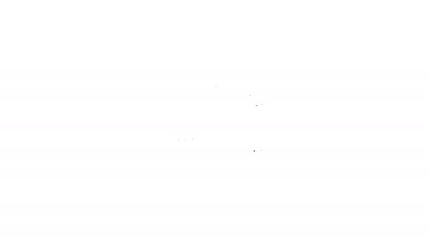 Linha preta Triathlon ciclismo sapatos ícone isolado no fundo branco. Sapatos desportivos, sapatos de bicicleta. Animação gráfica em movimento de vídeo 4K — Vídeo de Stock