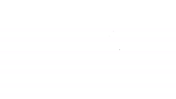 Černá čára Kolo brzdový kotouč ikona izolované na bílém pozadí. Grafická animace pohybu videa 4K