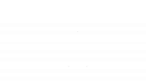 Línea negra Icono de horquilla de suspensión de bicicleta aislado sobre fondo blanco. Deporte transporte repuesto volante. Animación gráfica de vídeo 4K — Vídeos de Stock