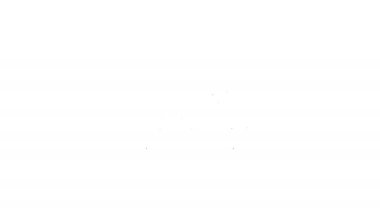 Siyah çizgi bisiklet simgesi beyaz arkaplanda izole edildi. Bisiklet yarışı. Olağanüstü bir spor. Spor malzemeleri. 4K Video hareketli grafik canlandırması