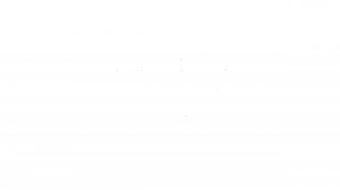 Siyah çizgi bisiklet gidon simgesi beyaz arkaplanda izole edildi. 4K Video hareketli grafik canlandırması