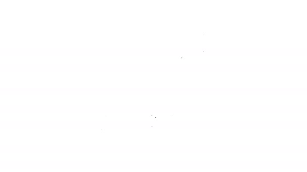 Icono de pedal de bicicleta de línea negra aislado sobre fondo blanco. Animación gráfica de vídeo 4K — Vídeos de Stock