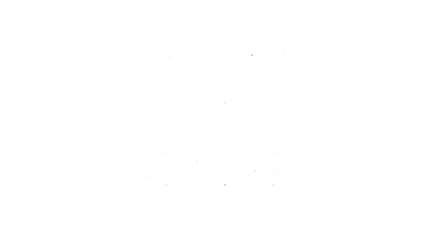 Línea negra Bicicleta para niños icono aislado sobre fondo blanco. Animación gráfica de vídeo 4K — Vídeos de Stock