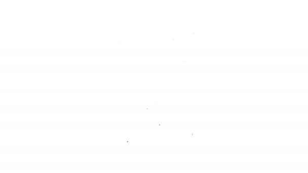 Černá čára Bicycle vzduchové čerpadlo ikona izolované na bílém pozadí. Grafická animace pohybu videa 4K — Stock video