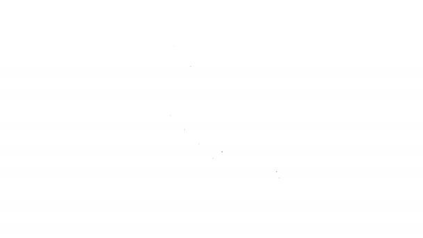 Zwarte lijn Fietsvering pictogram geïsoleerd op witte achtergrond. 4K Video motion grafische animatie — Stockvideo