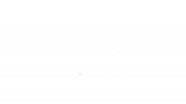 Siyah çizgi eldiven simgesi beyaz arkaplanda izole edildi. Olağanüstü bir spor. Spor malzemeleri. 4K Video hareketli grafik canlandırması