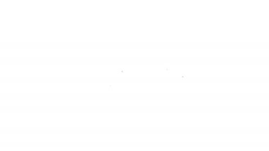 Siyah çizgi dağ bisikleti ikonu beyaz arka planda izole edildi. Bisiklet yarışı. Olağanüstü bir spor. Spor malzemeleri. 4K Video hareketli grafik canlandırması