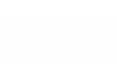 Siyah çizgi polis arabası ve polis teşhircisi ikonu beyaz arka planda izole edilmiş. Acil durum sireni. 4K Video hareketli grafik canlandırması