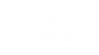 Siyah çizgi protesto simgesi beyaz arka planda izole edildi. Bir gösteri. 4K Video hareketli grafik canlandırması