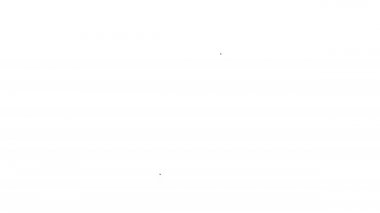 Siyah çizgi polis saldırı kalkanı ikonu beyaz arka planda izole edildi. 4K Video hareketli grafik canlandırması