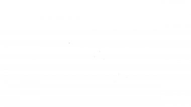 Beyaz arka planda siyah çizgili askeri bıçak ikonu var. 4K Video hareketli grafik canlandırması