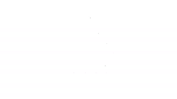 Línea negra Herramienta allen keys icono aislado sobre fondo blanco. Animación gráfica de vídeo 4K — Vídeos de Stock